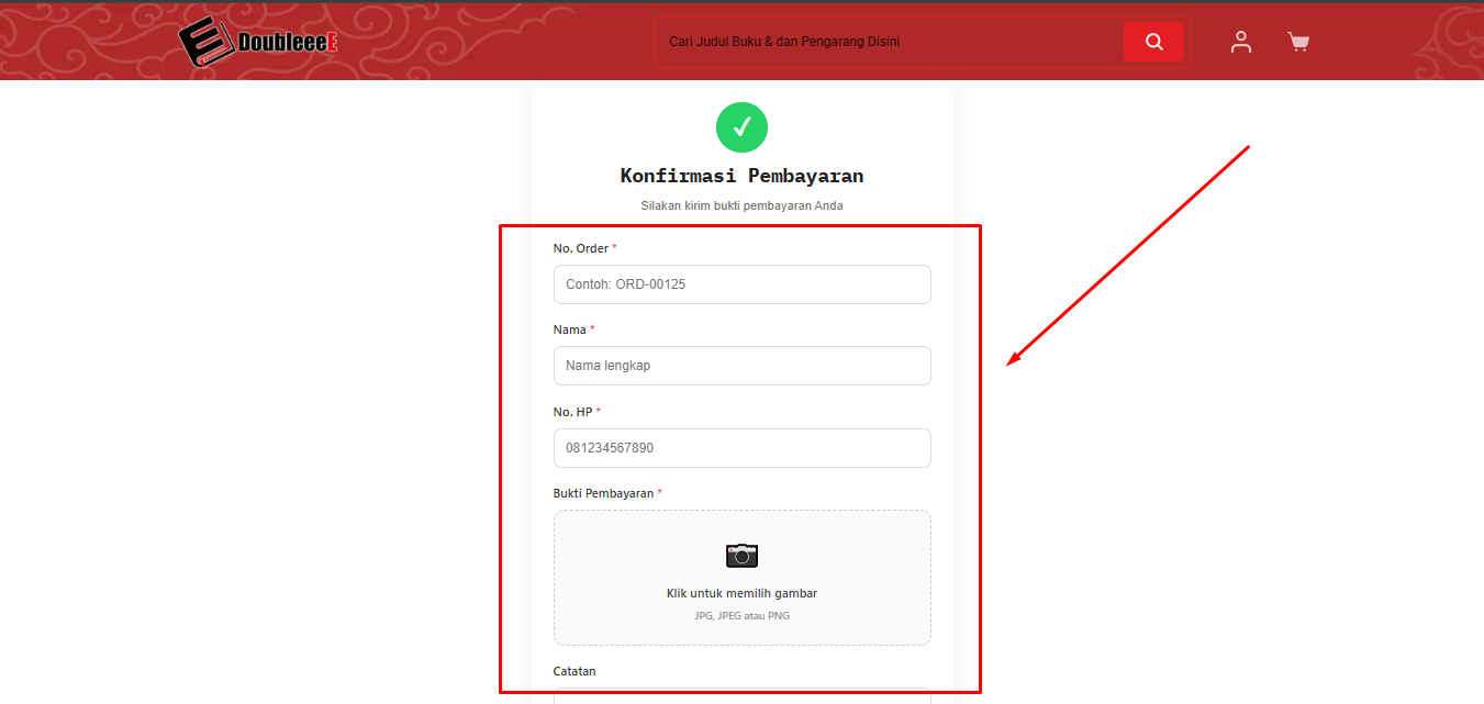 Lampirkan Bukti Pembayaran